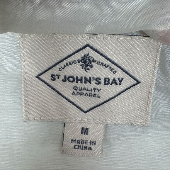 St. John’s Bay Plaid Full Zip Puffer Vest White Multi Medium - Picture 11 of 14